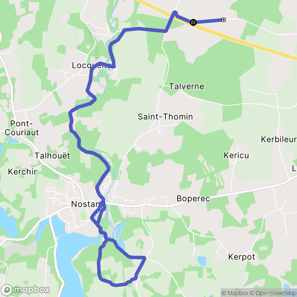 Nostang : carte du parcours de randonnée - France