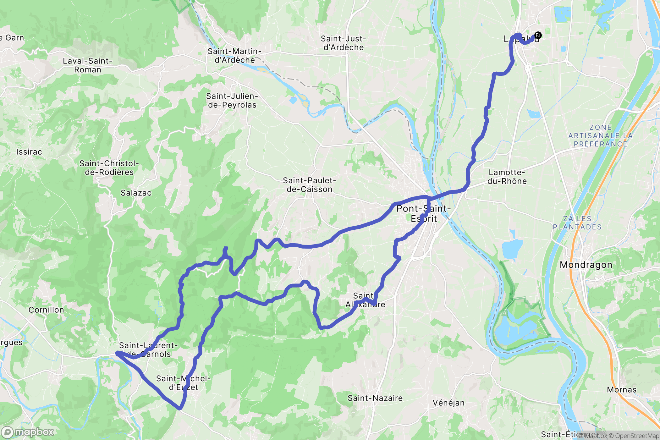 Lapalud : carte du parcours de randonnée - France
