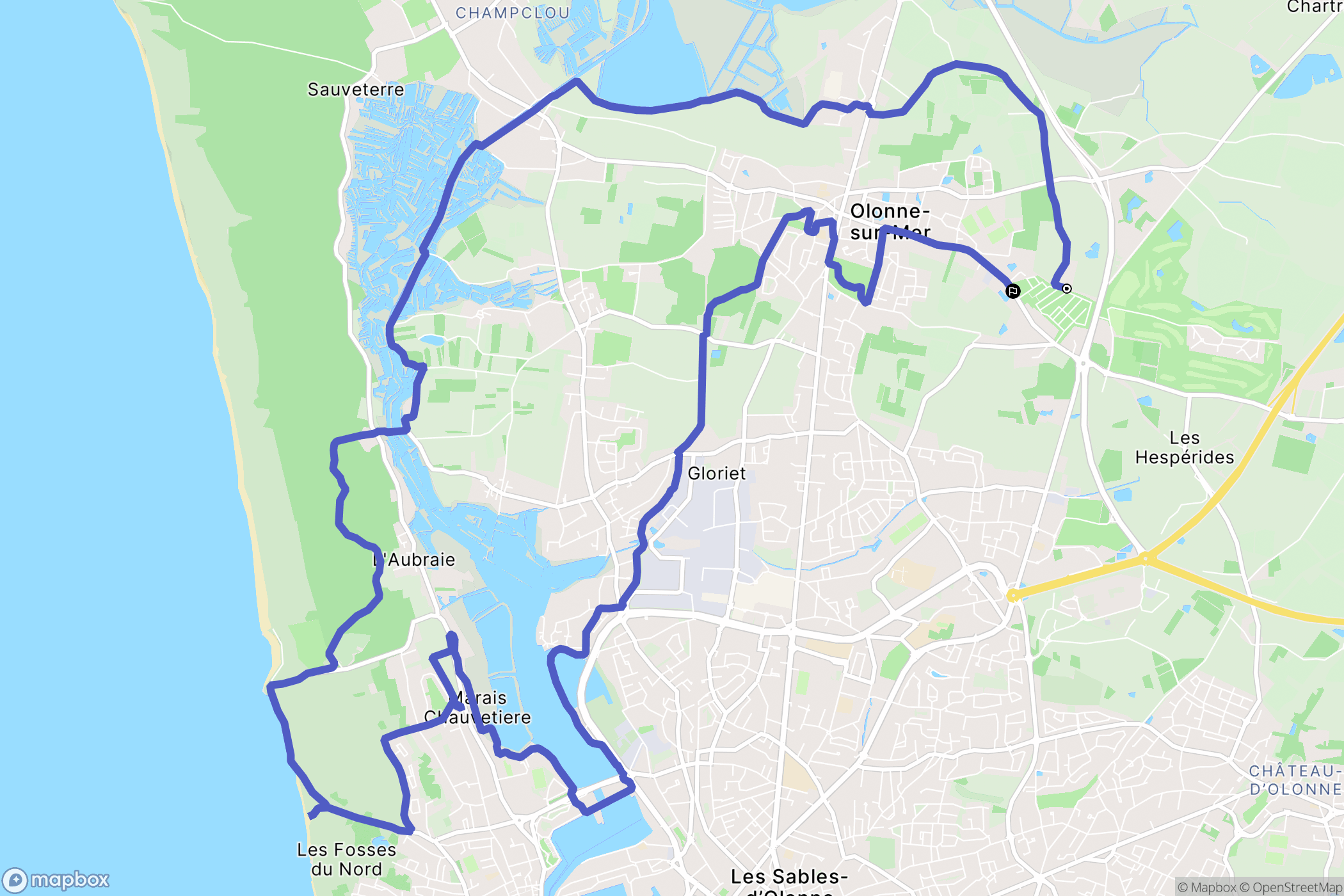 Les Sables-d'Olonne : carte du parcours de randonnée - France