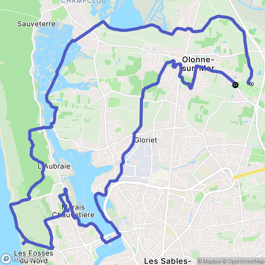 Les Sables-d'Olonne : carte du parcours de randonnée - France