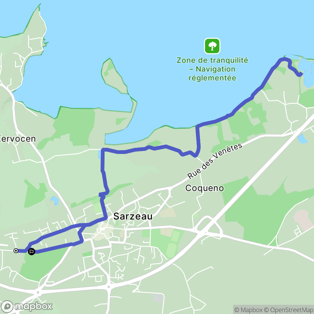 Sarzeau : carte du parcours de randonnée - France