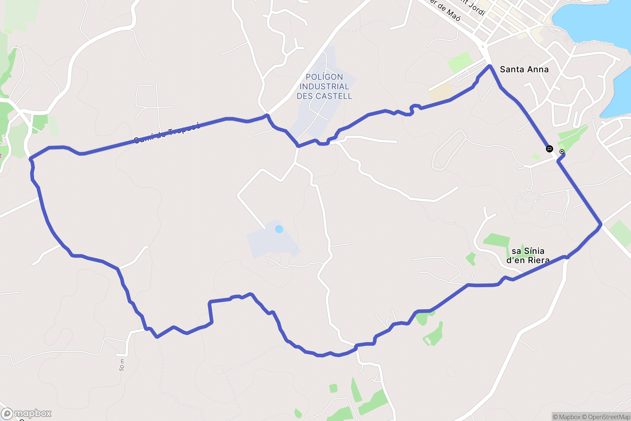 Es Castell : carte du parcours de randonnée - Spain