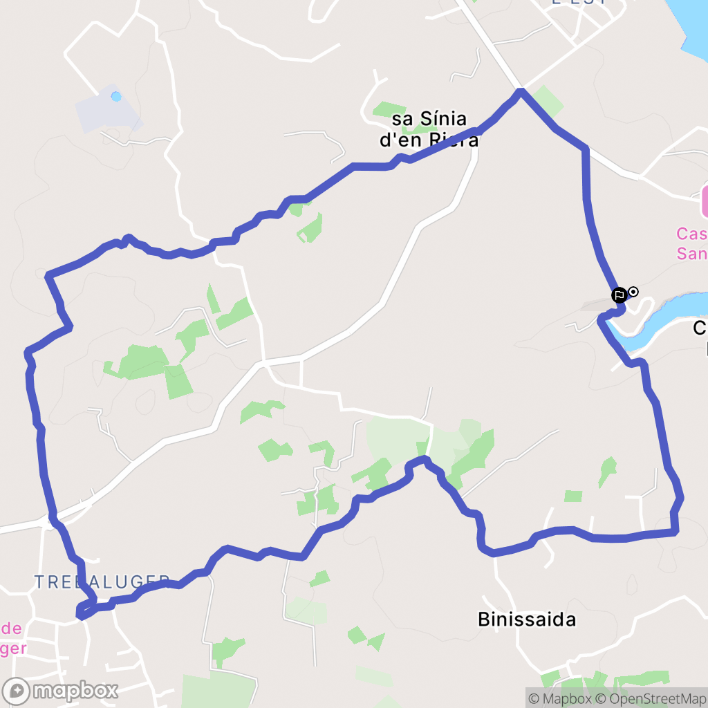Cala de Sant Esteve : carte du parcours de randonnée - Spain