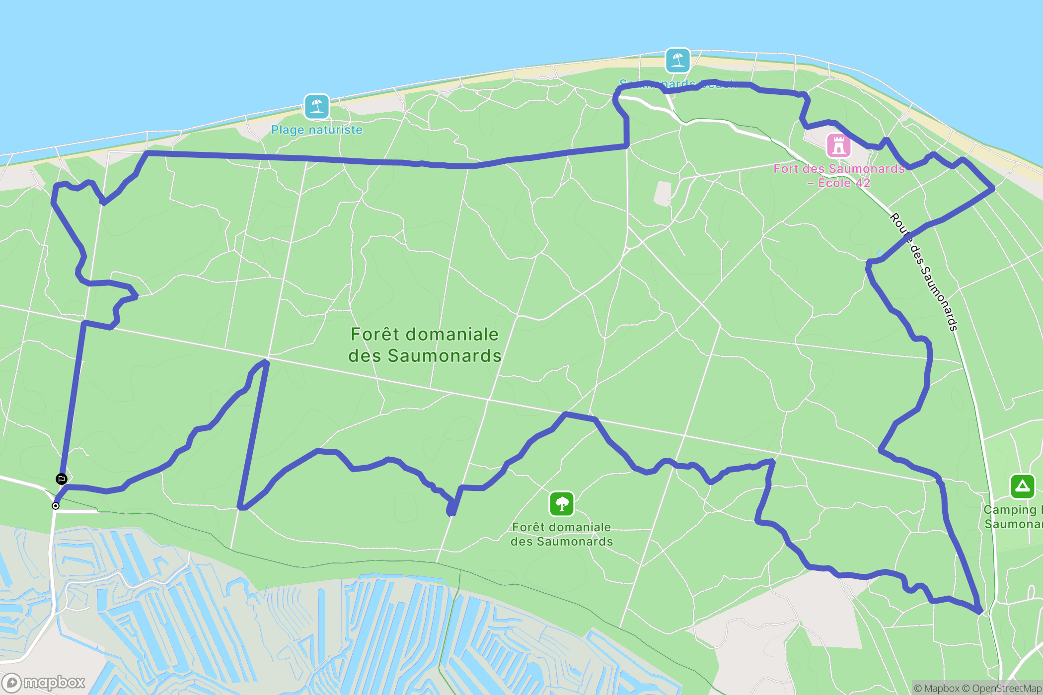 Saint-Georges-d'Oléron : carte du parcours de randonnée - France