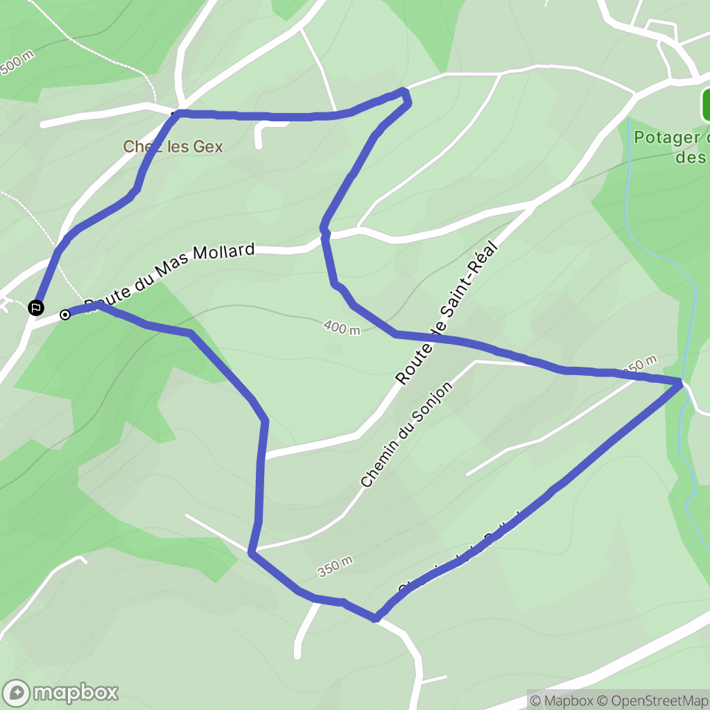 Saint-Jean-de-la-Porte : carte du parcours de randonnée - France
