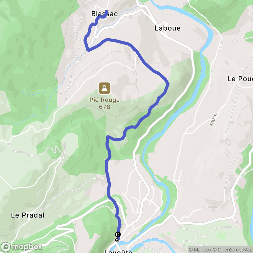 Lavoûte-Chilhac : carte du parcours de randonnée - France
