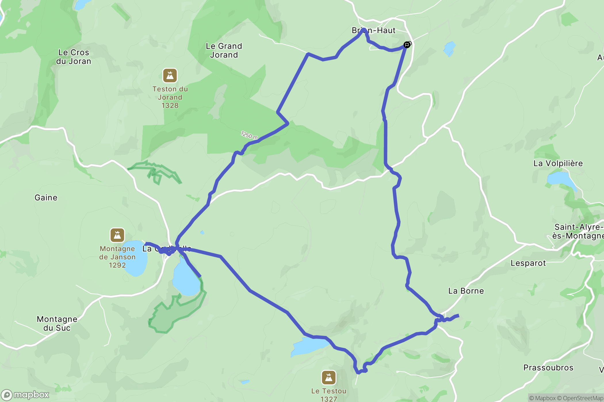Compains : carte du parcours de randonnée - France