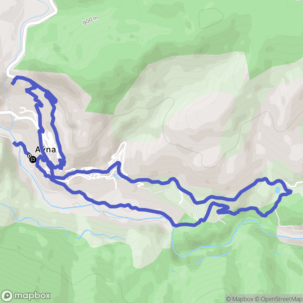 Ayna : carte du parcours de randonnée - Spain