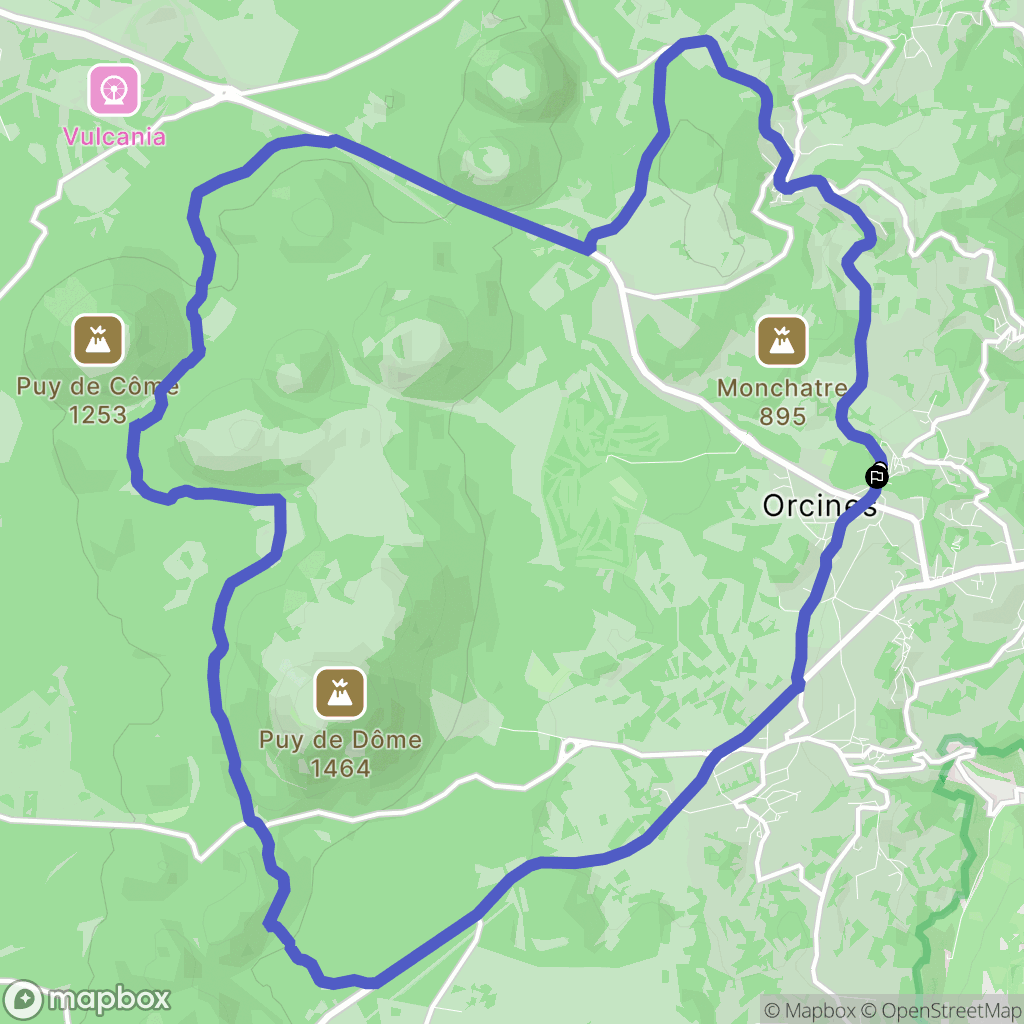 Orcines : carte du parcours de randonnée - France