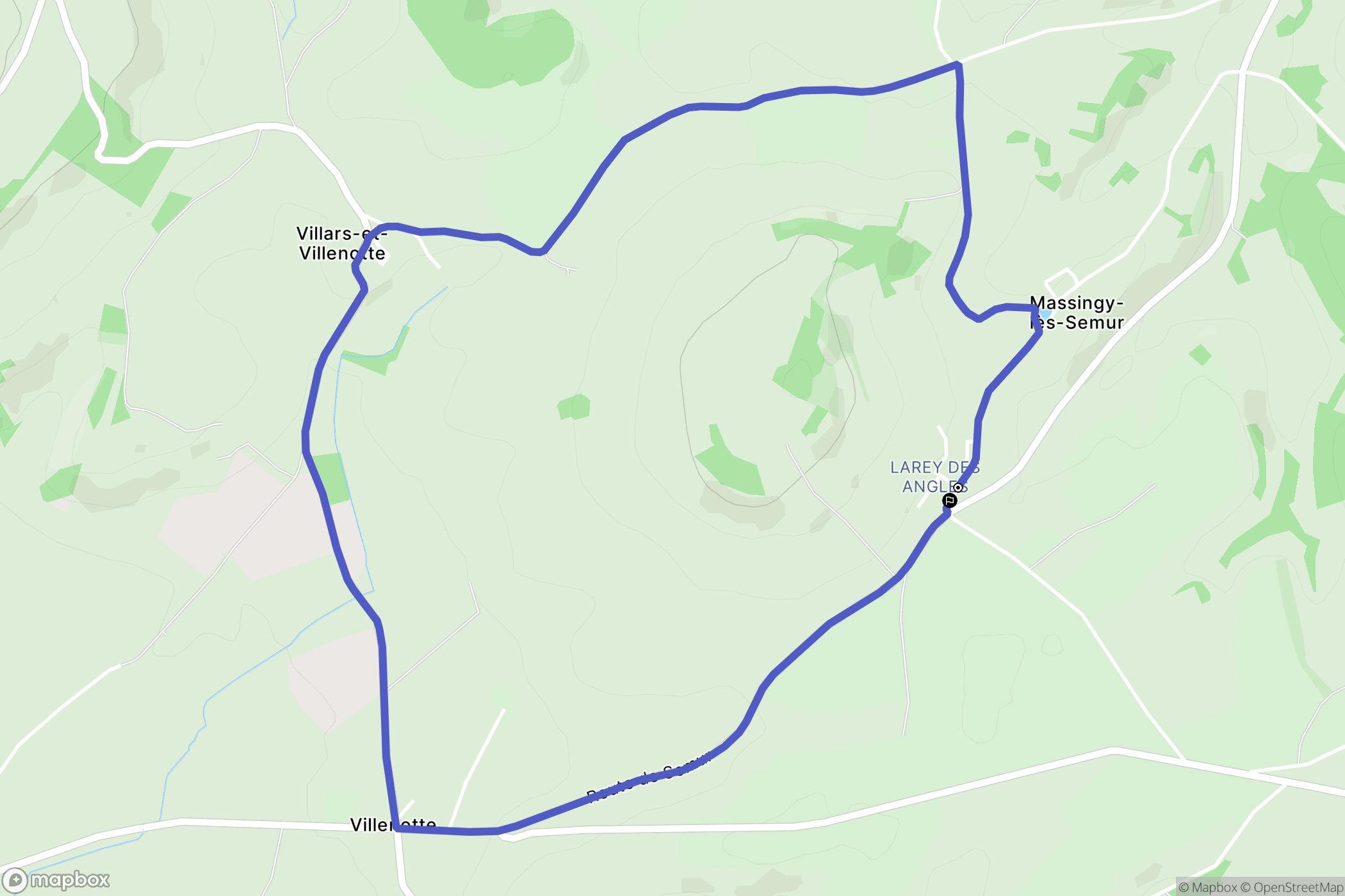 Massingy-lès-Semur : carte du parcours de randonnée - France