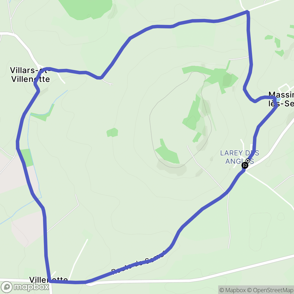 Massingy-lès-Semur : carte du parcours de randonnée - France