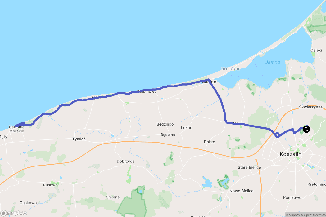 Koszalin: mapa trasy - Poland