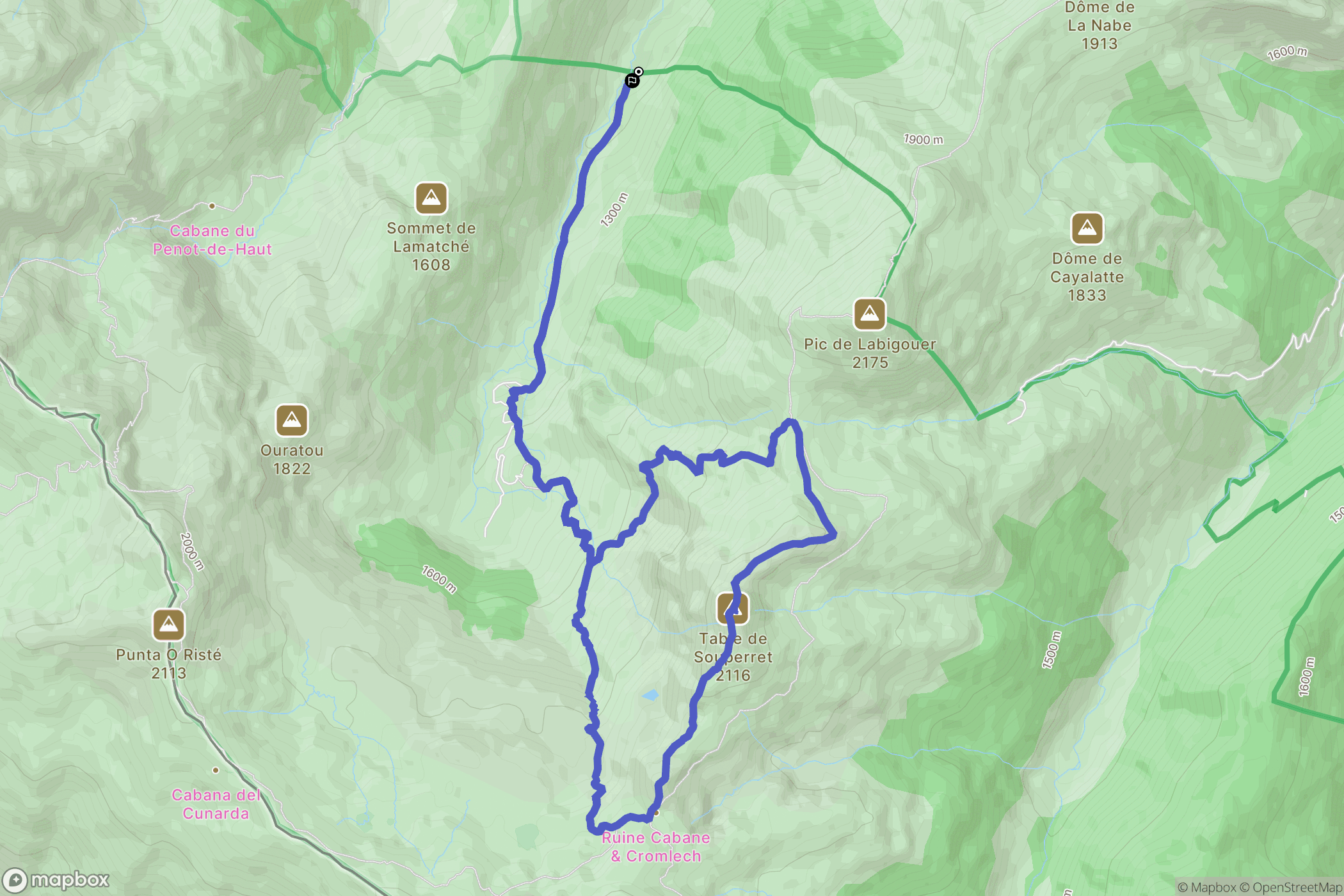 Accous : carte du parcours de randonnée - France
