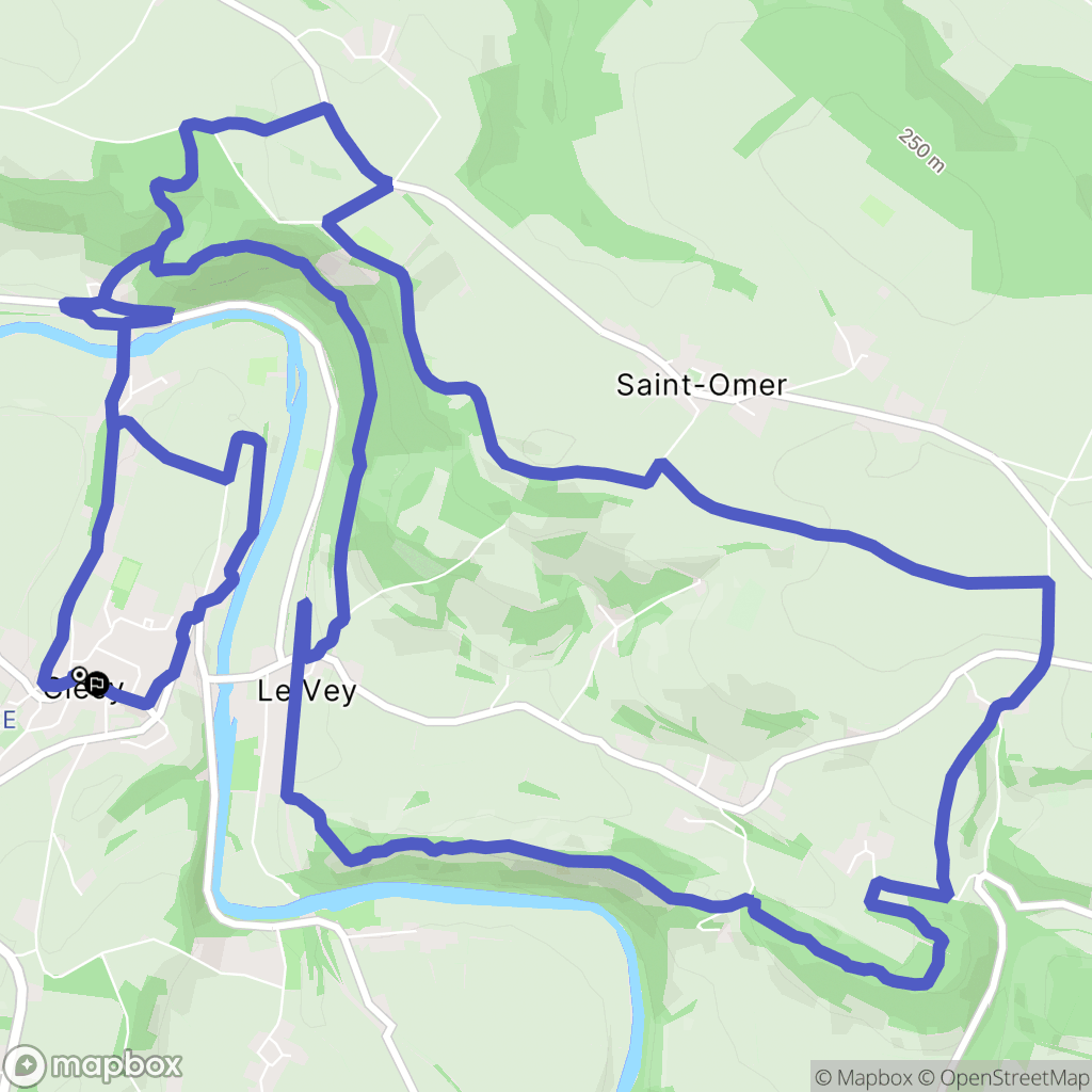 Clécy : carte du parcours de randonnée - France