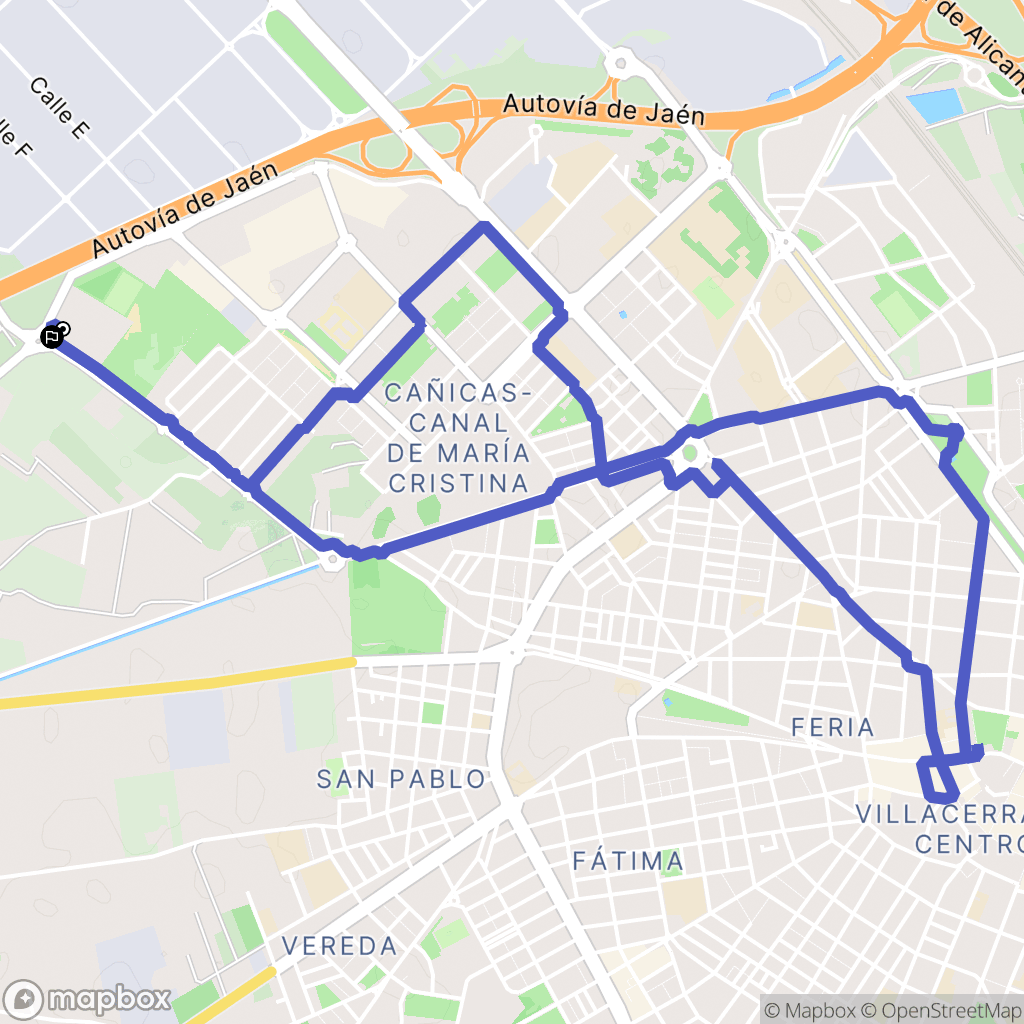 Albacete : carte du parcours de randonnée - Spain