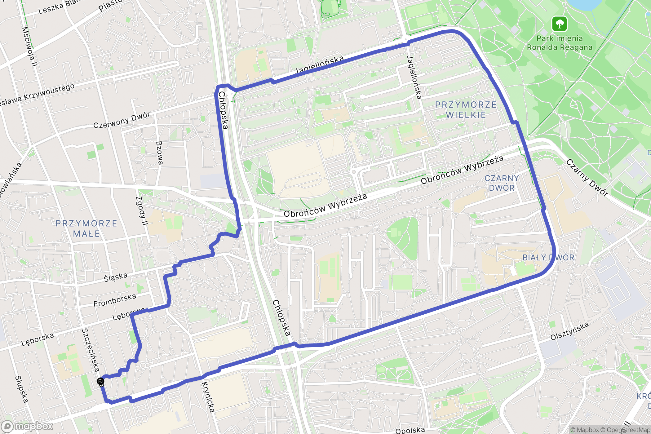 Gdańsk: mapa trasy - Poland