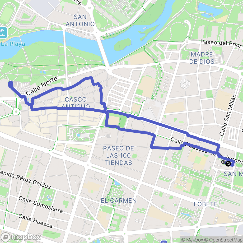 Logroño : carte du parcours de randonnée - Spain