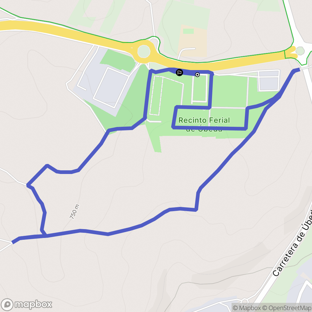 Úbeda : carte du parcours de randonnée - Spain