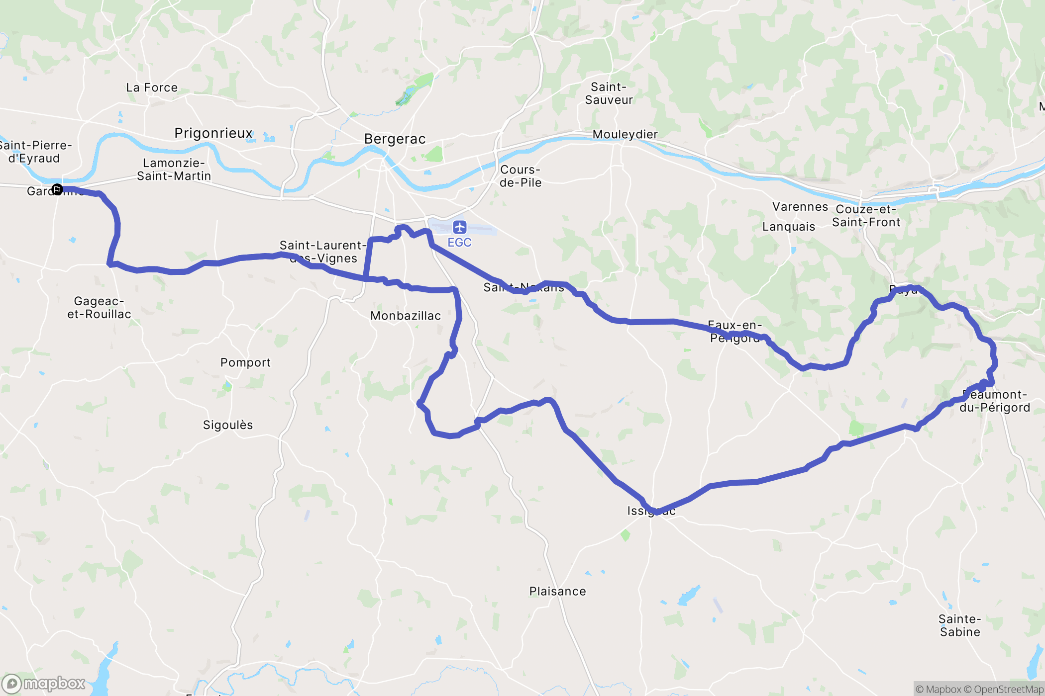 Gardonne : carte du parcours de randonnée - France