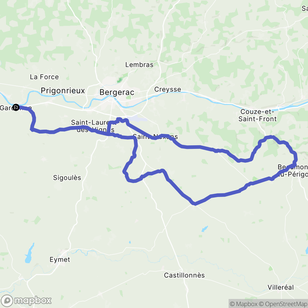 Gardonne : carte du parcours de randonnée - France