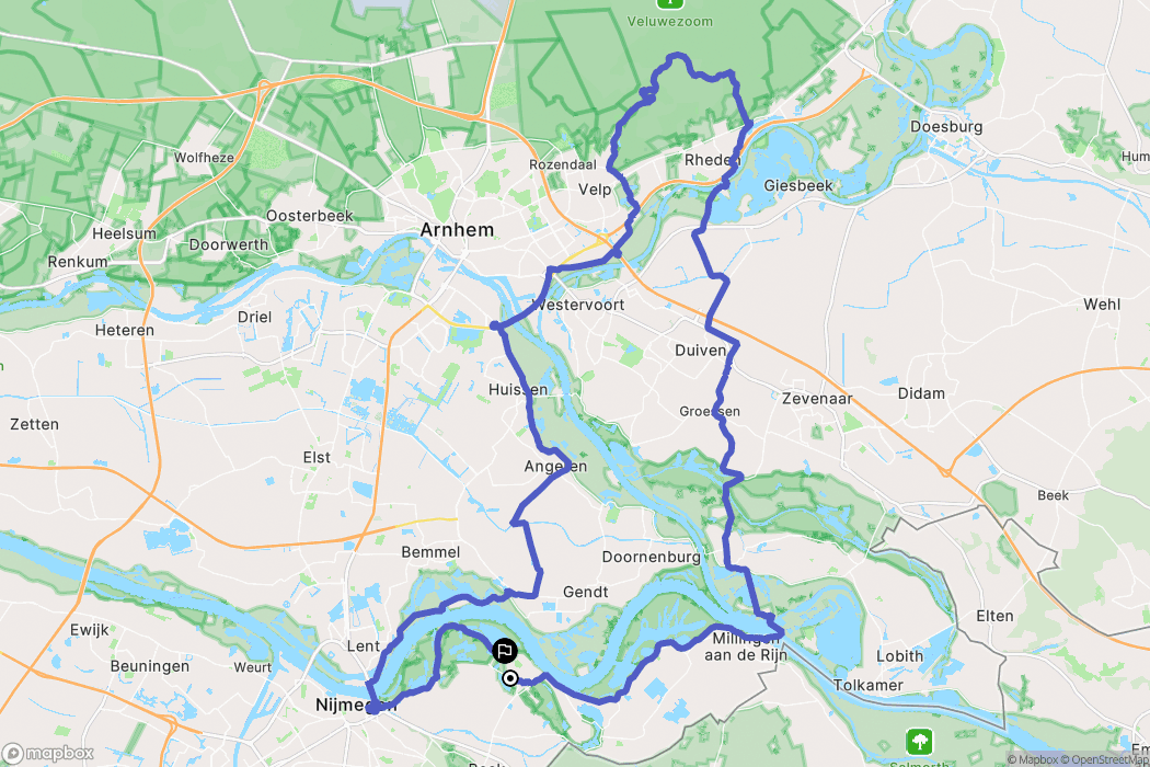 Ooij: routekaart voor buitenactiviteiten - Netherlands