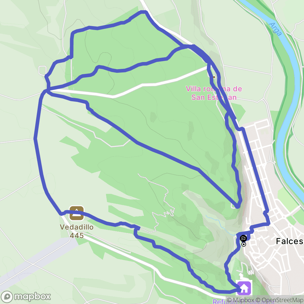 Falces : carte du parcours de randonnée - Spain