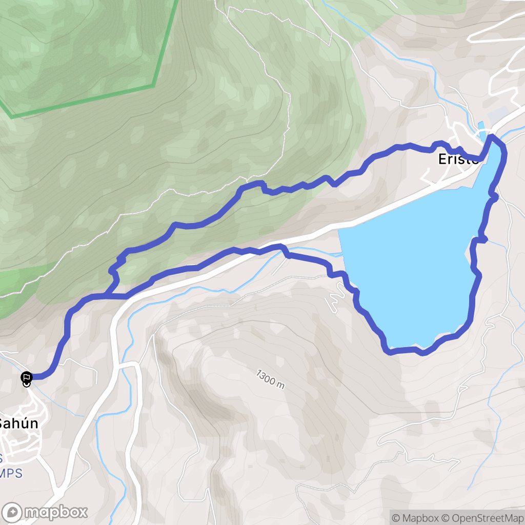 Sahún : carte du parcours de randonnée - Spain