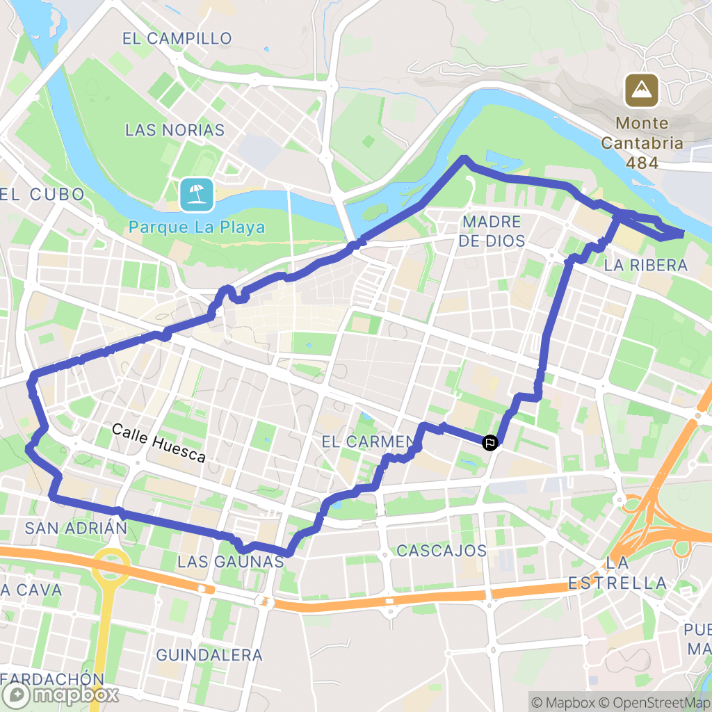 Logroño : carte du parcours de randonnée - Spain