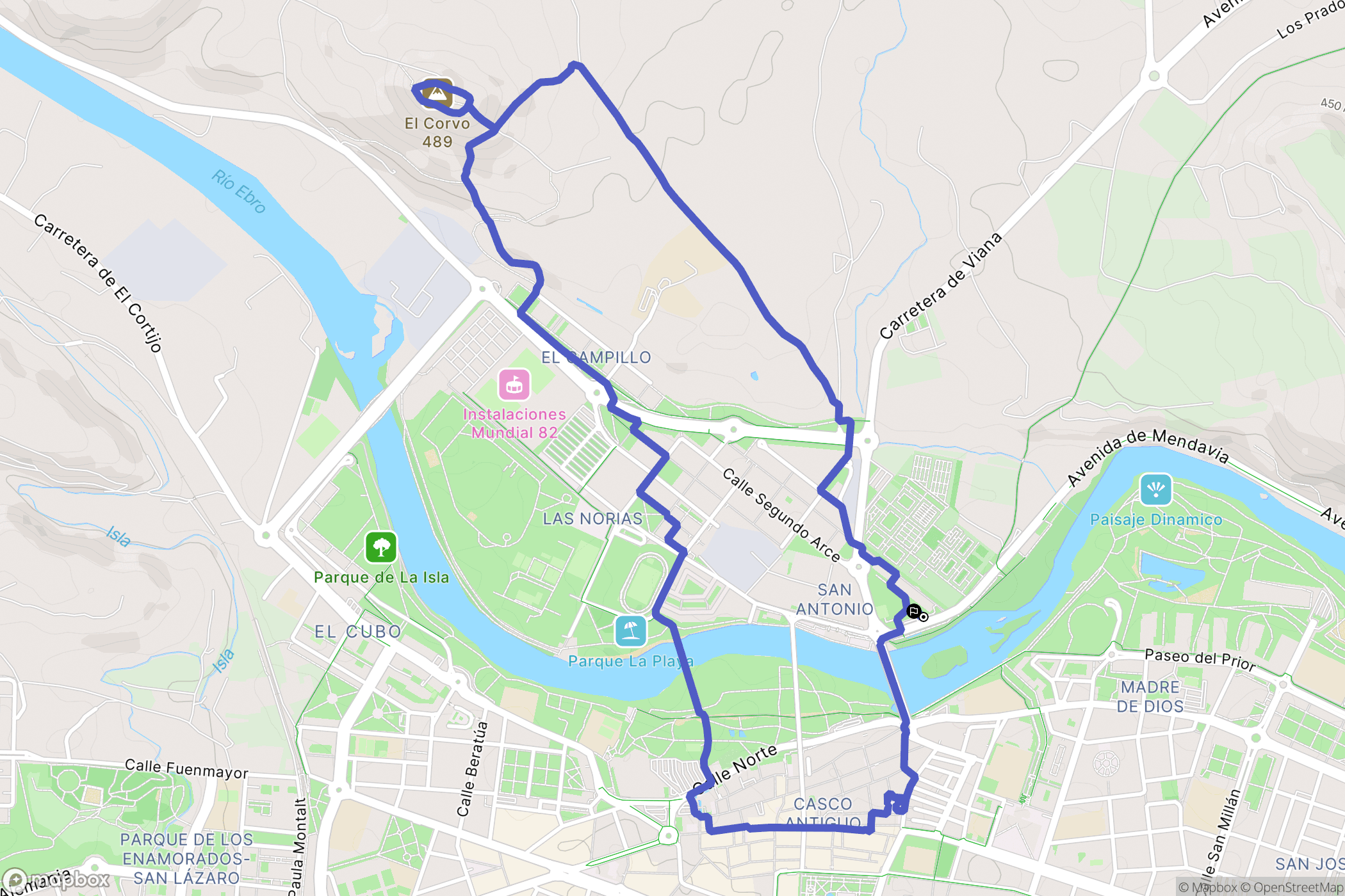 Logroño : carte du parcours de randonnée - Spain