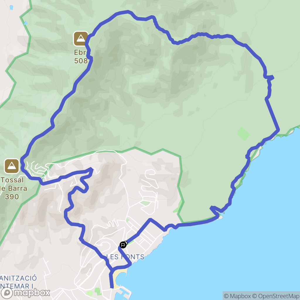 Alcossebre : carte du parcours de randonnée - Spain
