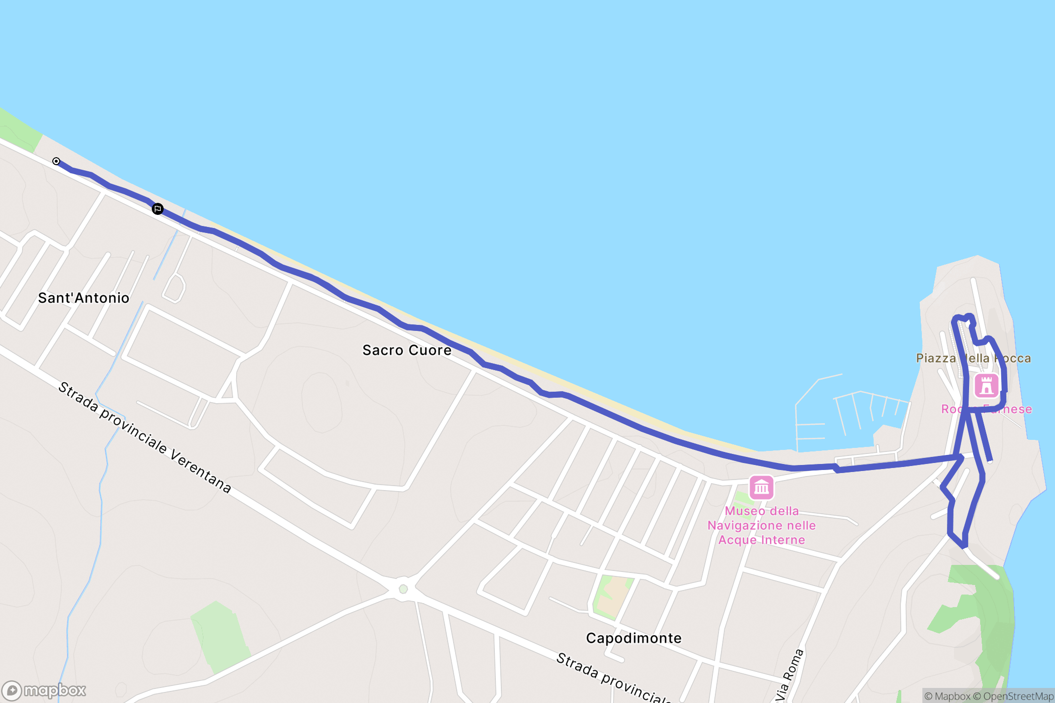Capodimonte : carte du parcours de randonnée - Italy