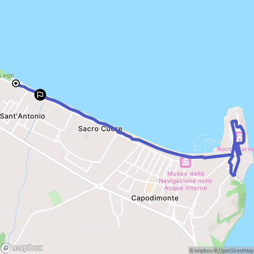 Capodimonte : carte du parcours de randonnée - Italy