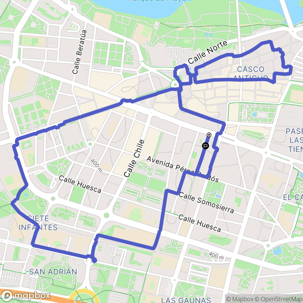 Logroño : carte du parcours de randonnée - Spain