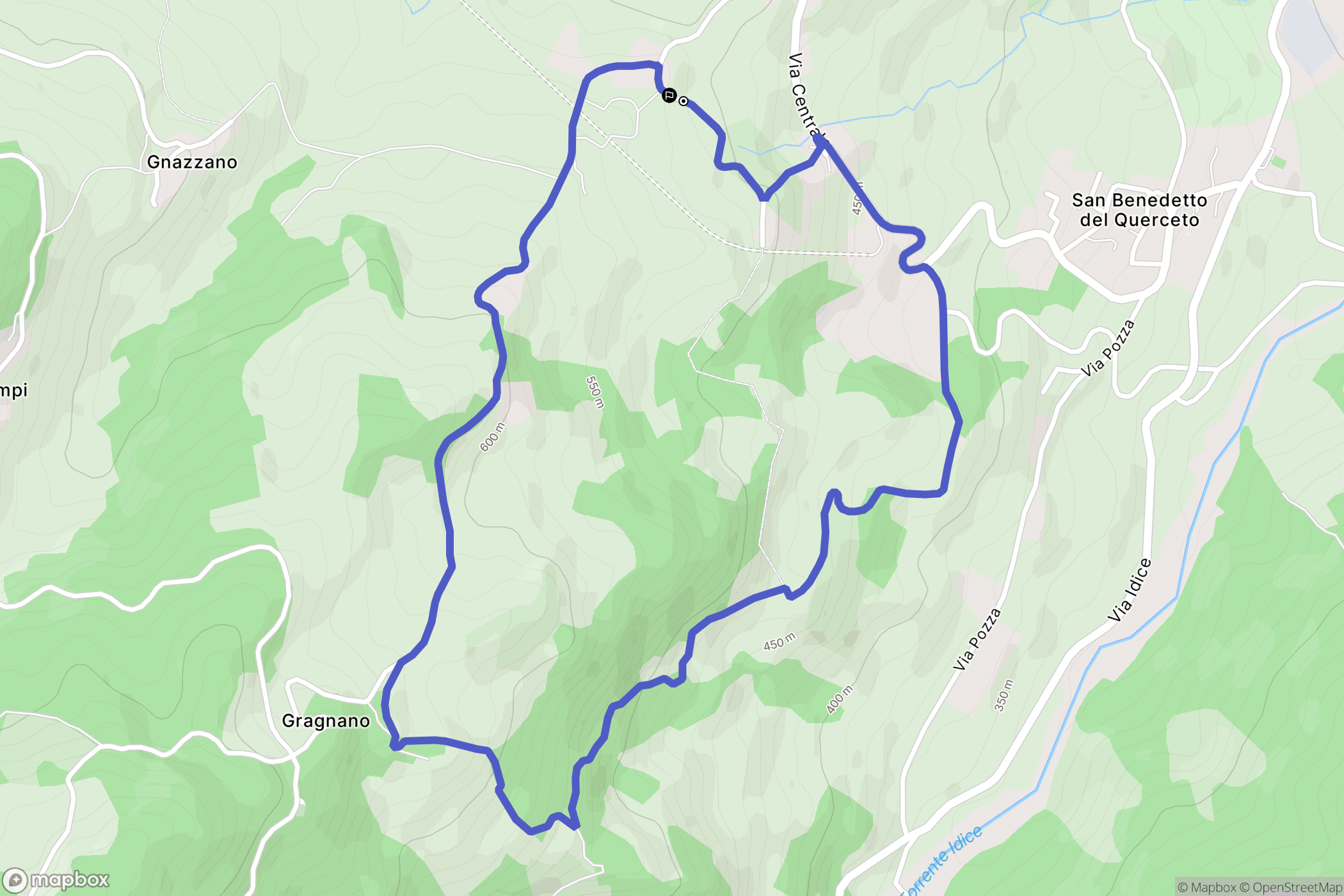Quinzano : carte du parcours de randonnée - Italy