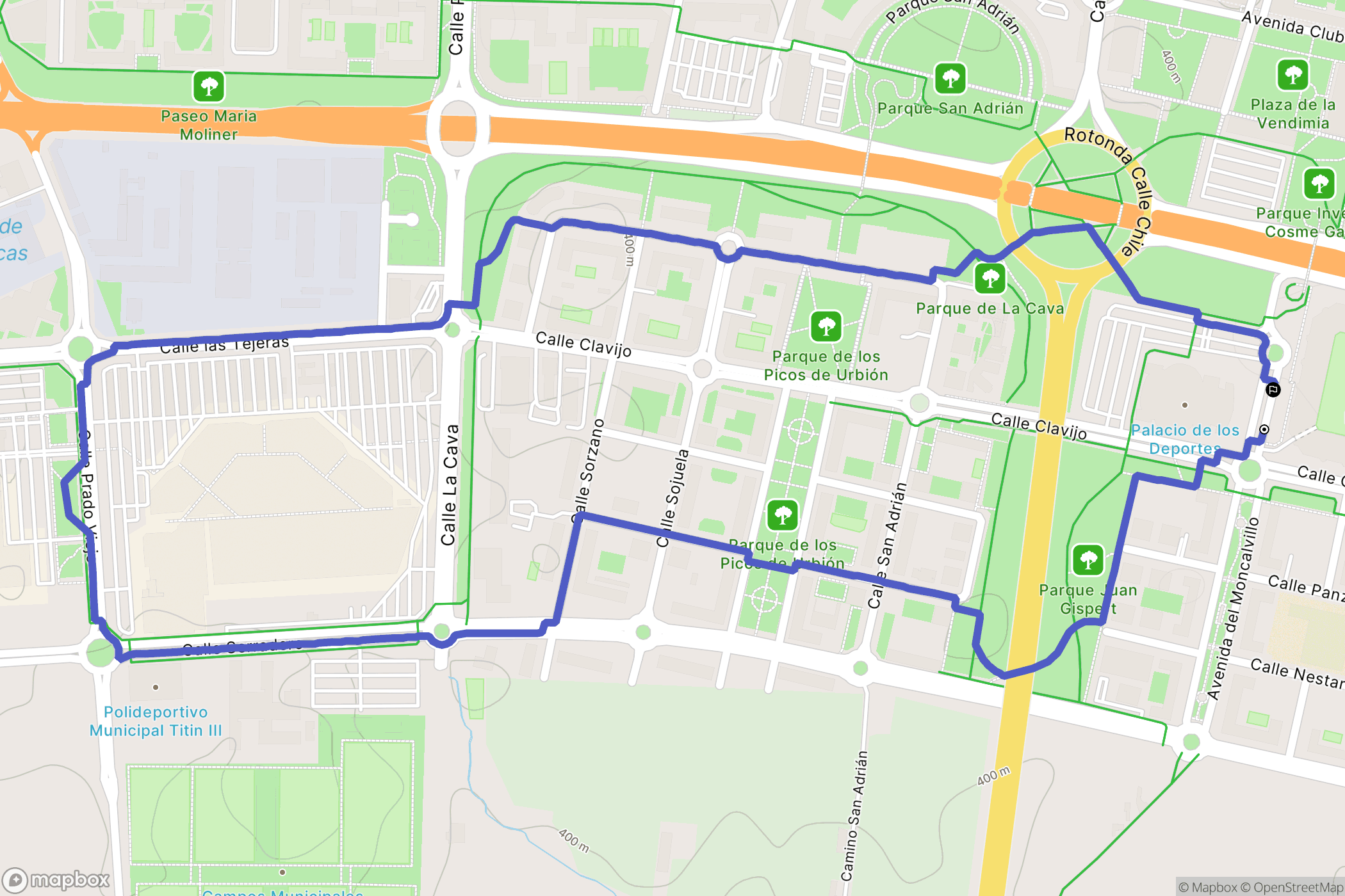 Logroño : carte du parcours de randonnée - Spain