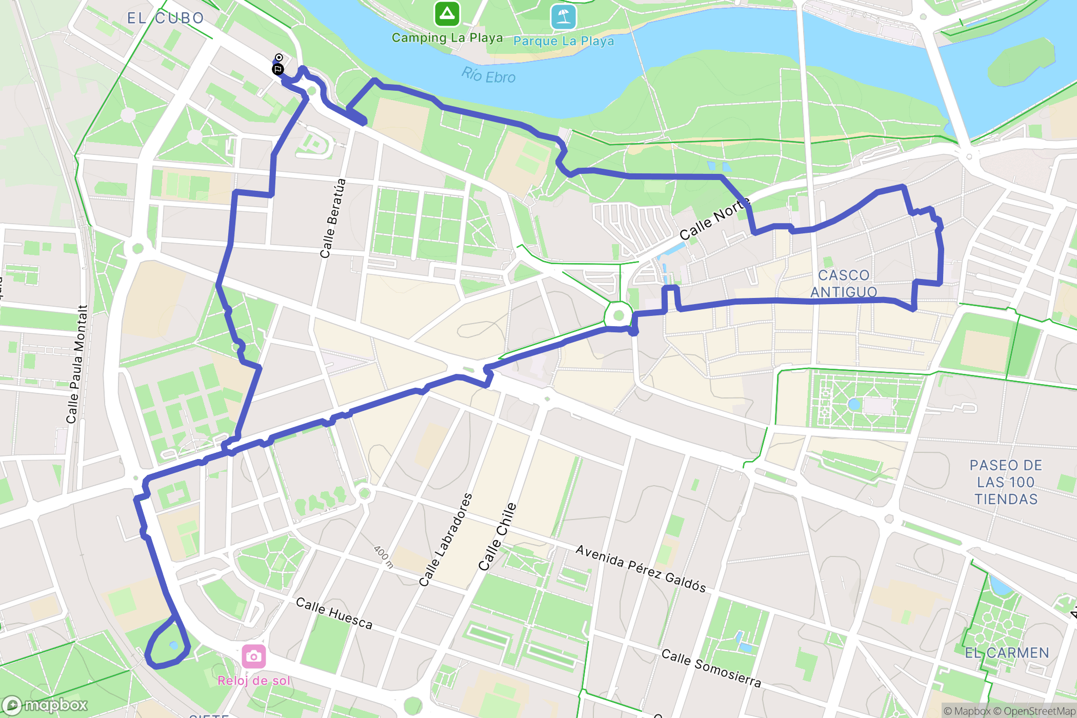 Logroño : carte du parcours de randonnée - Spain