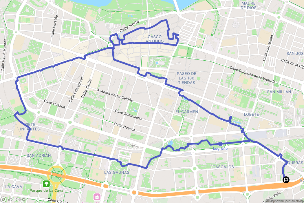 Logroño : carte du parcours de randonnée - Spain