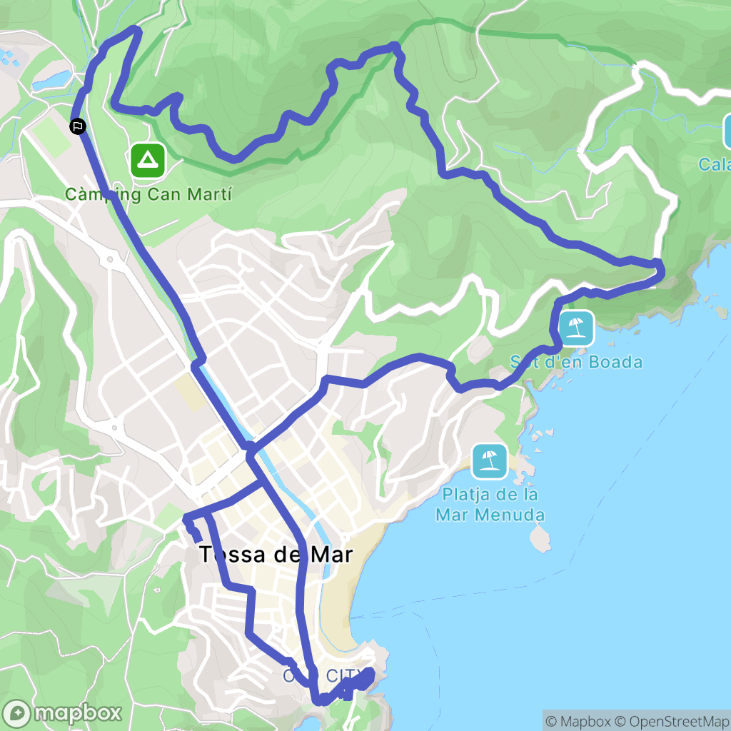 Tossa de Mar : carte du parcours de randonnée - Spain