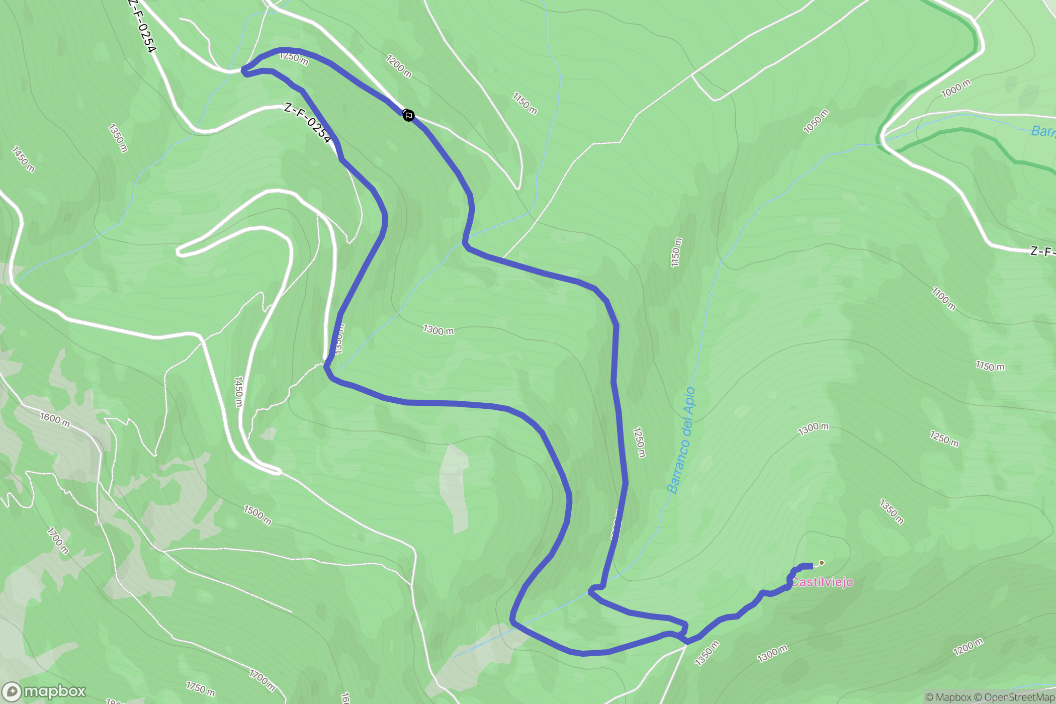 San Martín de la Virgen del Moncayo : carte du parcours de randonnée - Spain