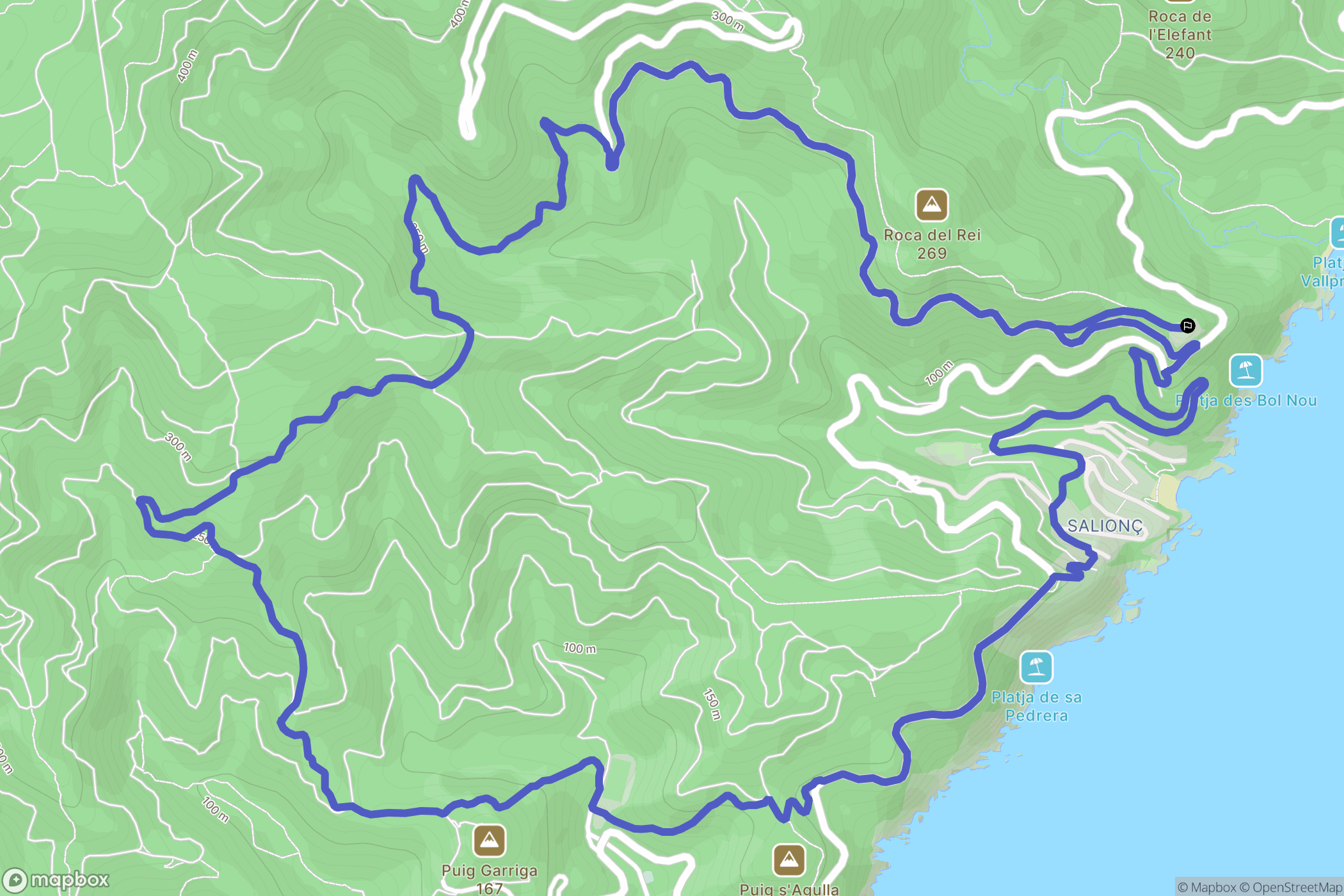 Tossa de Mar : carte du parcours de randonnée - Spain