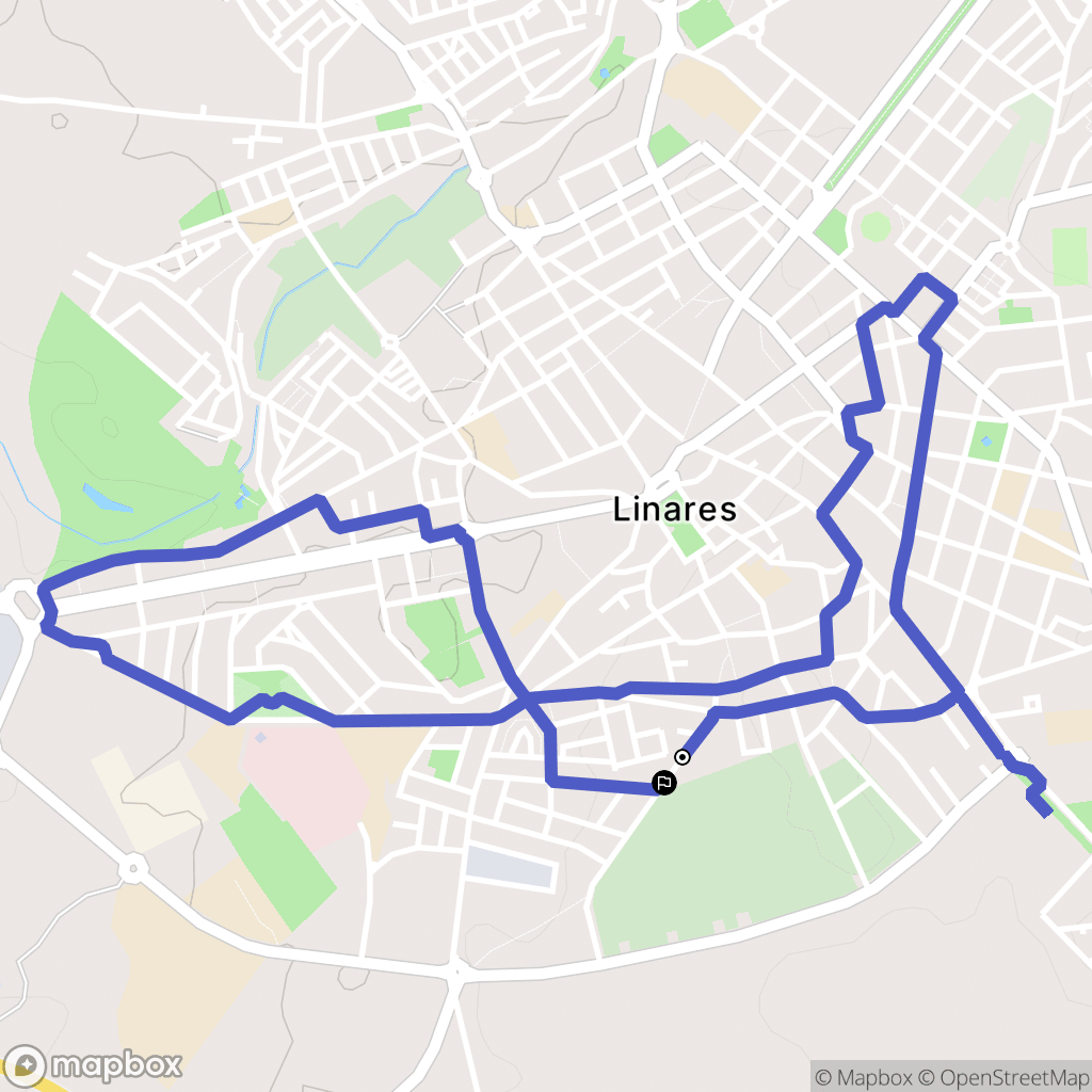 Linares : carte du parcours de randonnée - Spain