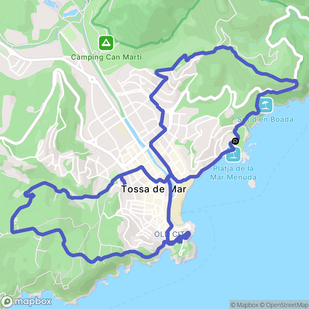 Tossa de Mar : carte du parcours de randonnée - Spain
