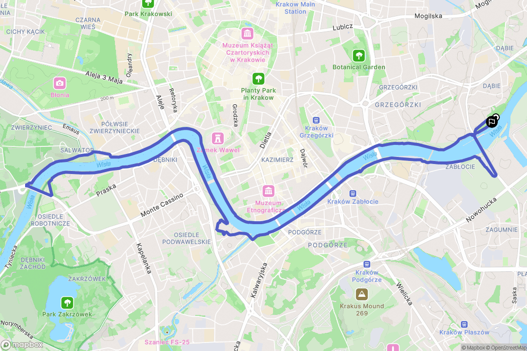 Kraków: mapa trasy - Poland