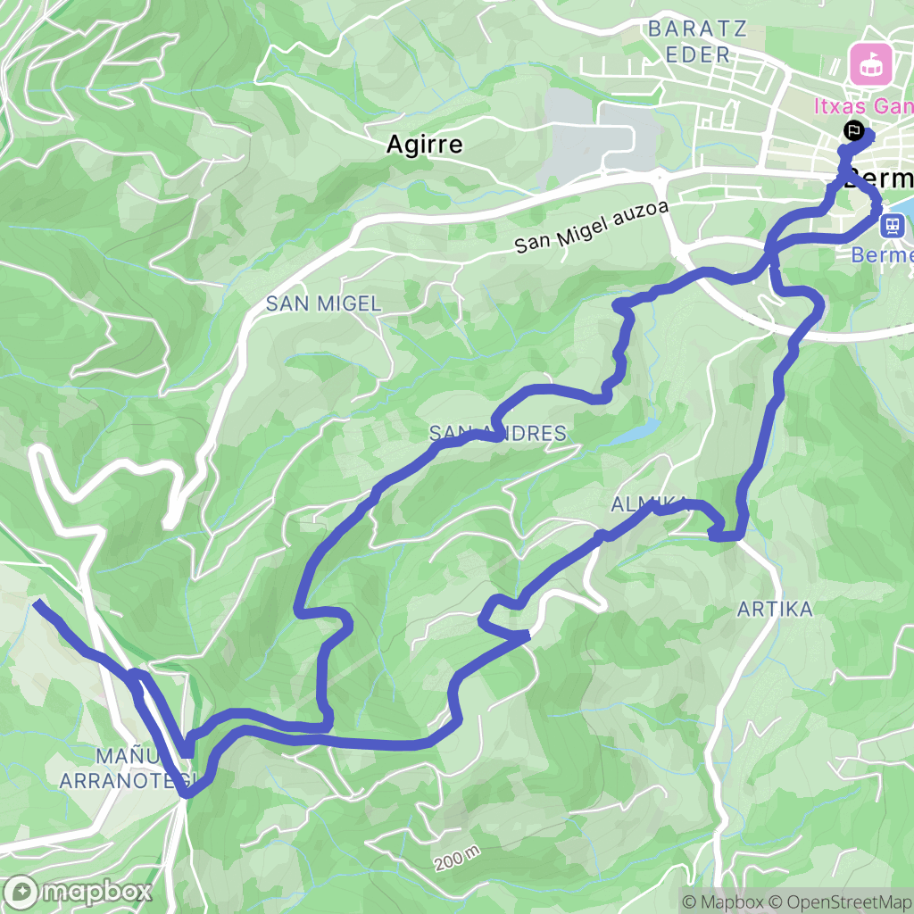 Bermeo : carte du parcours de randonnée - Spain