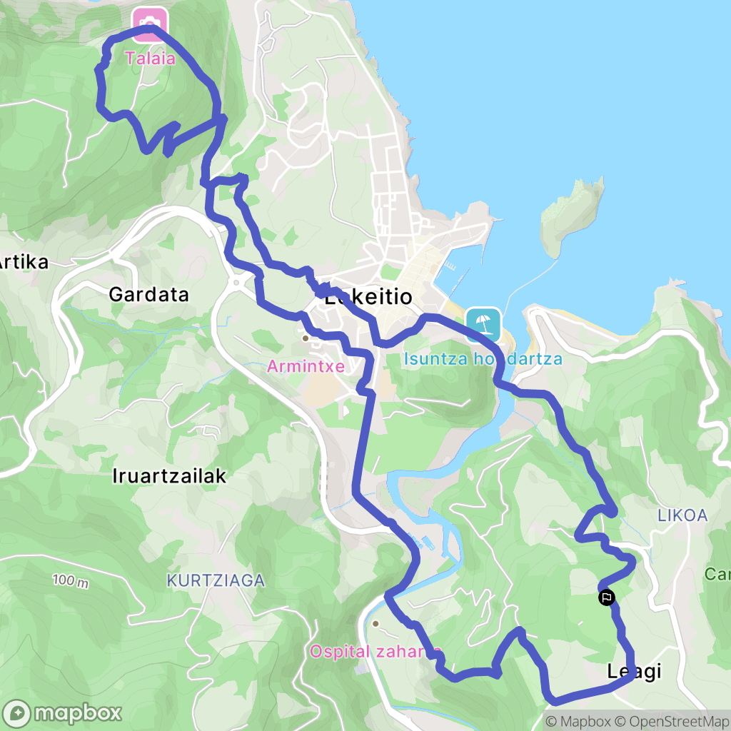 Leagi Auzoa : carte du parcours de randonnée - Spain