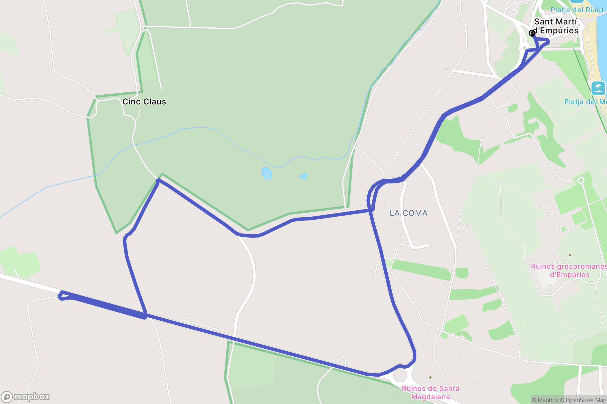L'Escala : carte du parcours de randonnée - Spain