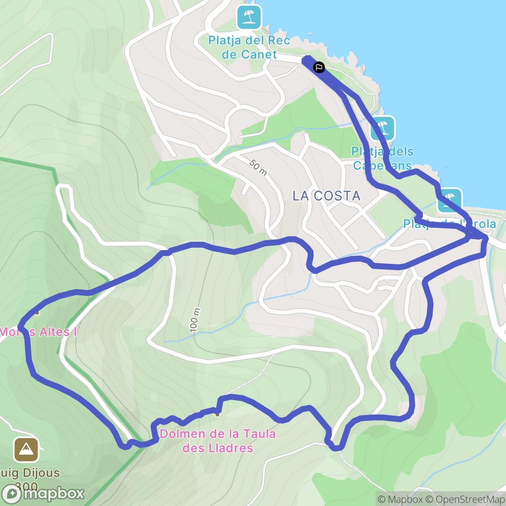 El Port de la Selva : carte du parcours de randonnée - Spain
