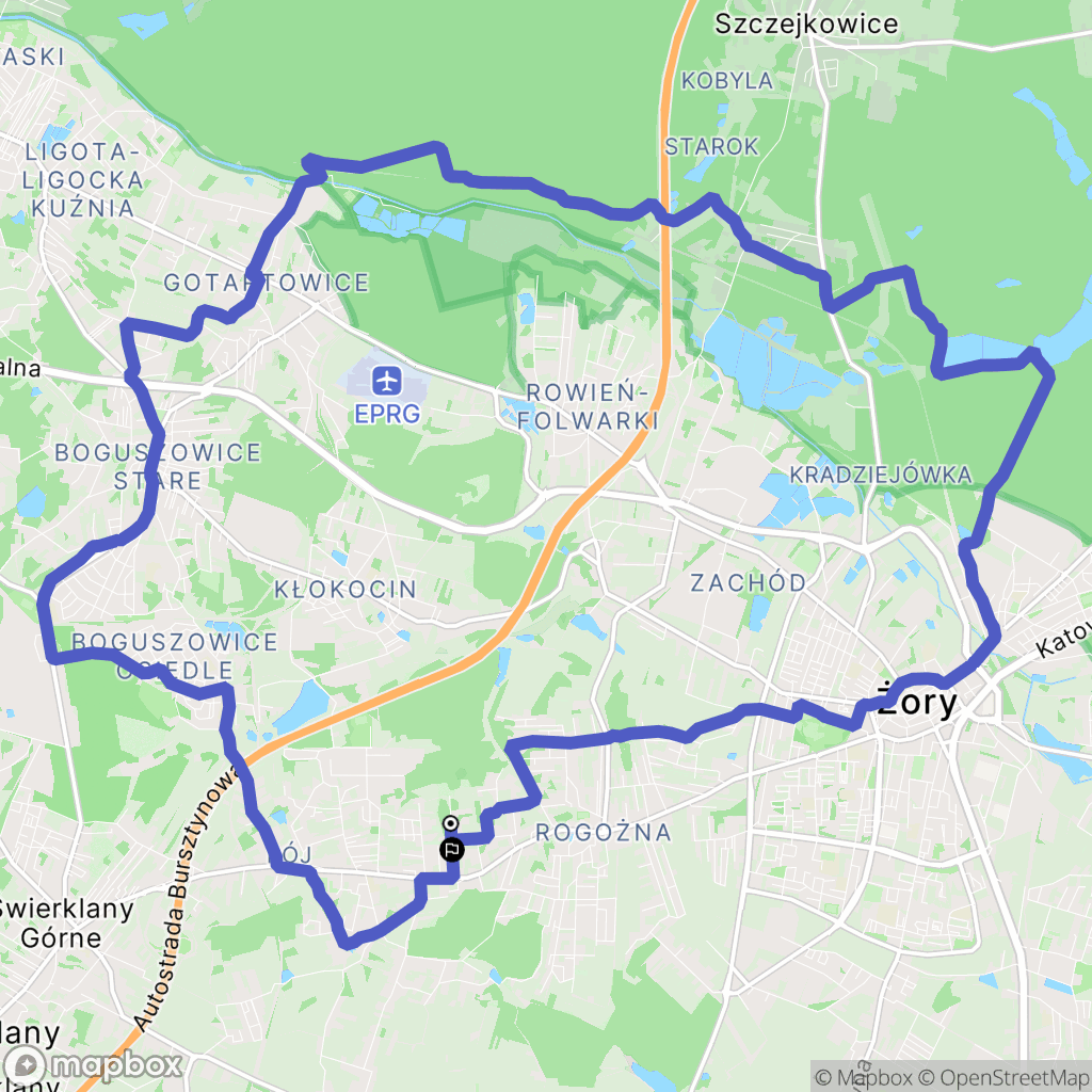 Żory: mapa trasy - Poland