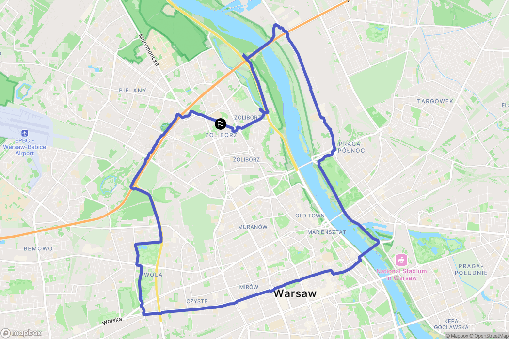 Warszawa: mapa trasy - Poland