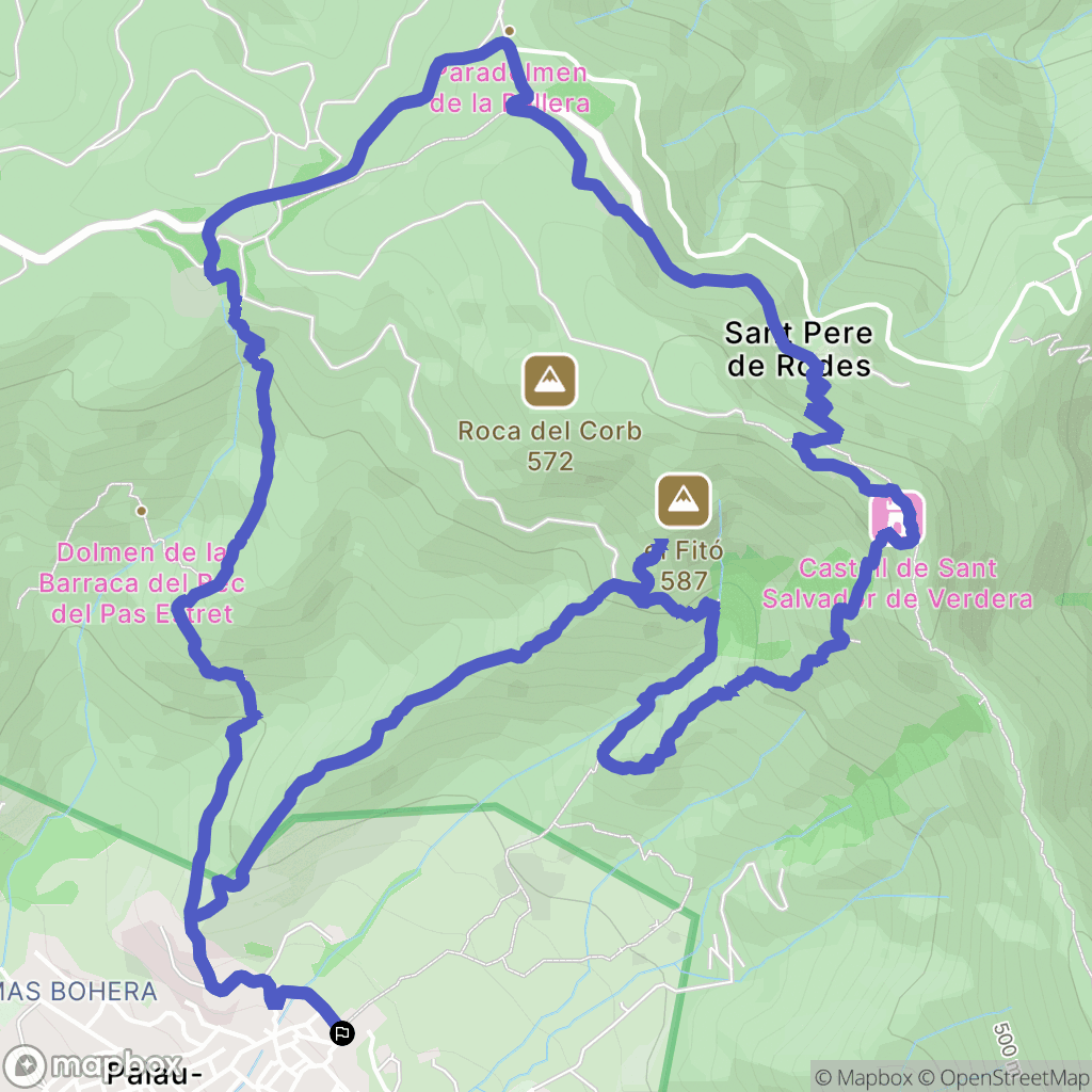 Palau-saverdera : carte du parcours de randonnée - Spain
